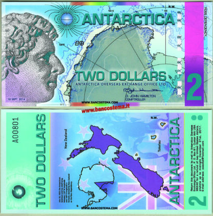 Banconota per collezionisti - Antarctica 2 dollars 10.09.2014 unc polymer