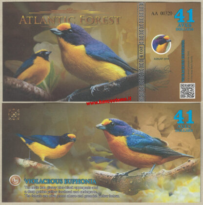 Atlantic Forest 38-39-40 aves dollars set 3 pz. luglio 2018 paper unc - immagine 2