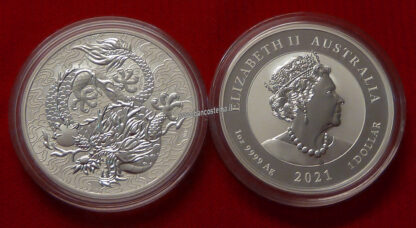 Moneta Australia 1 Dollar drago oncia 2021 unc