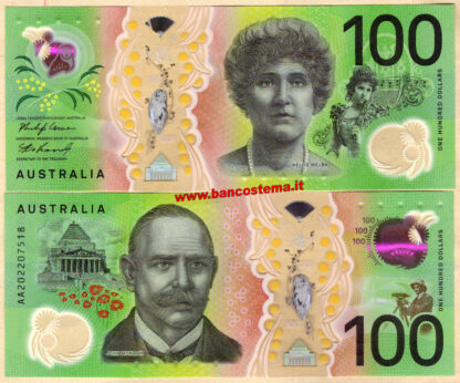 Australia PW66 100 Dollars 2020 serie AA polymer unc