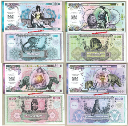 Banca National Romedia 100-200-500-1.000 Dureros 2019 set 4 pz polymer unc