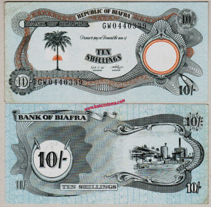  Banconota Biafra P4 10 Shillings nd 1968-69 gVF