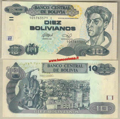 Bolivia P238A 10 Bolivianos "i" (2016) unc