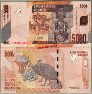 Banconota Congo Democratic Republic P102c 5.000 Francs 30.06.2020 (2021) unc