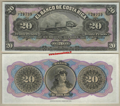 Costa Rica PS165r 20 Pesos 01.04.1899 unc