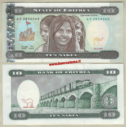 Eritrea P3 10 Nakfa 24.05.1997 unc