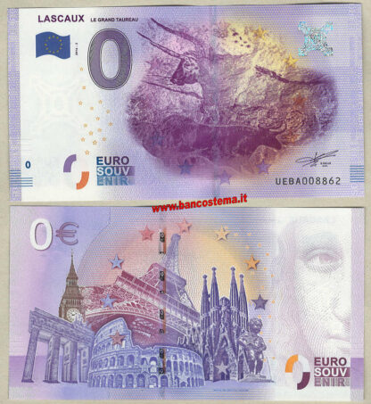 Euro 0 turistique LASCAUX - LE GRAND TAUREAU (France) 2016-2 unc