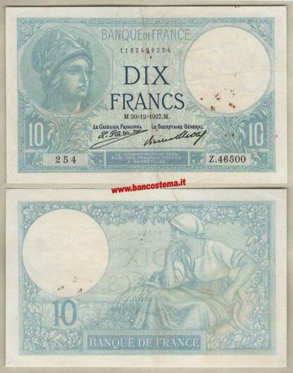 France P73d 10 Francs 20.12.1927 F