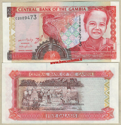 Gambia P20a 5 Dalasis nd (2001-2005) unc