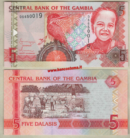 Gambia P25a 5 Dalasis (2006) unc