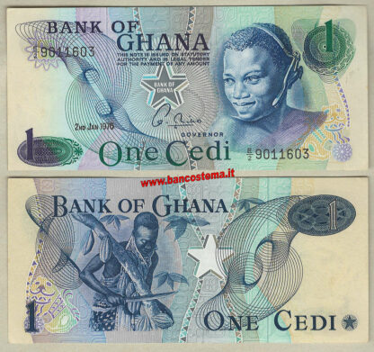 Ghana P13c 1 Cedi 02.01.1976 aunc