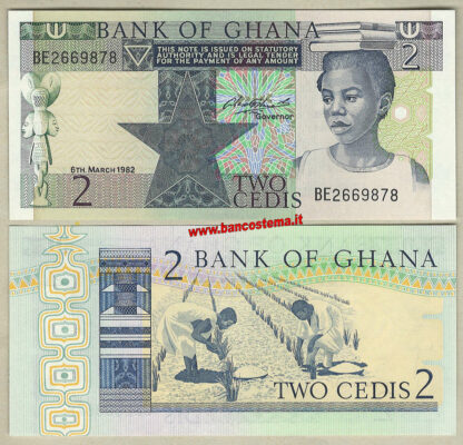 Ghana P18d 2 Cedis 06.03.1982 unc