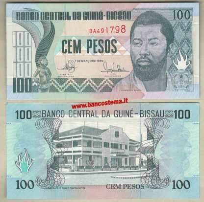 Guinea_Bissau_flag Banconota Guinea-Bissau P11 100 Pesos 1.03.1990 unc