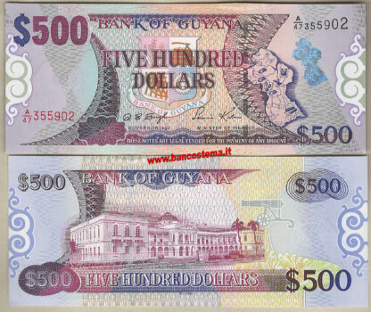 Banconota Guyana P34b 500 dollars nd (2002) sign.12 unc