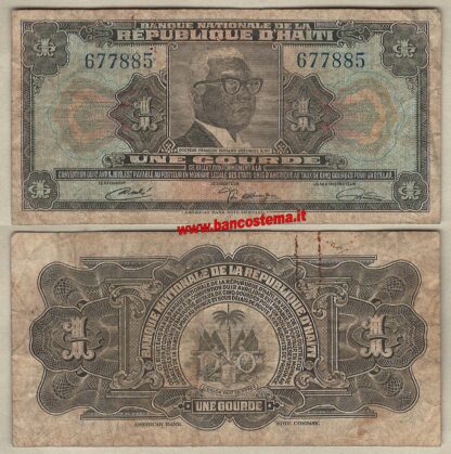 Haiti P200a 1 Gourde conv.12.04.1919 f