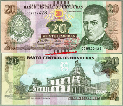 Honduras P100c 20 Lempiras 28.12.2016 unc