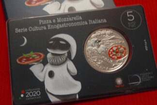 Italia 5 euro commemorativo Pizza 2020 coincard fdc color