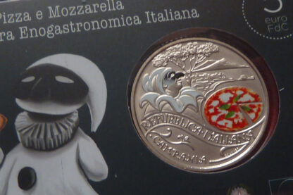 Italia 5 euro commemorativo Pizza 2020 coincard fdc color