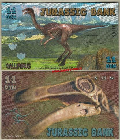 Jurassic Bank 11 Din 2015 polymer unc