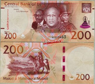 banconota Lesotho PW30 200 Maloti 2021 unc