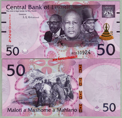 Lesotho PW28 50 Maloti 2021 unc