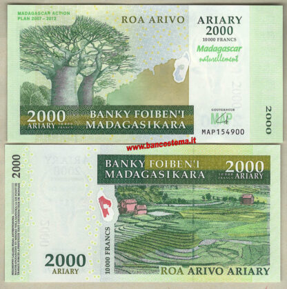 Madagascar P93 2.000 Ariary 2007 unc