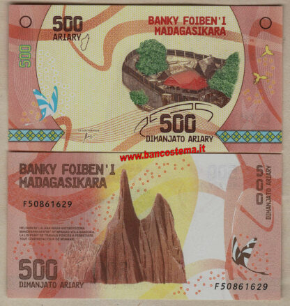 Banconota Madagascar 500 Ariary 2017 polymer unc