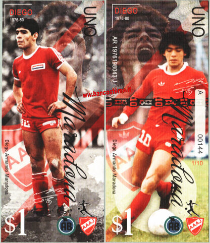 Diego Armando Maradona set 1-1.000 dollars 2022 carta unc - immagine 4