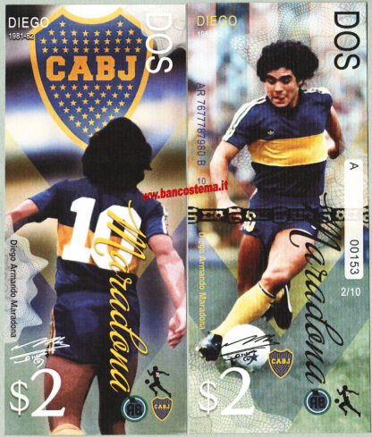 Diego Armando Maradona set 1-1.000 dollars 2022 carta unc - immagine 2