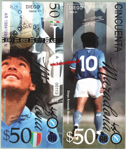 Diego Armando Maradona set 1-1.000 dollars 2022 carta unc - immagine 8