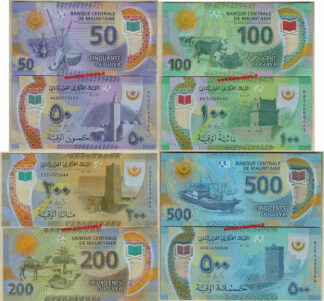 MAURITANIA set P22-P23-P24-P25 50-100-200-500 Ouguiya 28.11. 2017 (2018) unc polymer