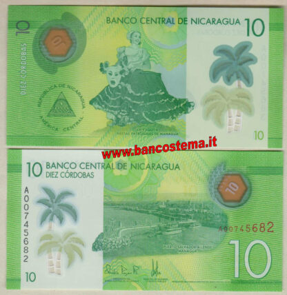 Nicaragua P209a 10 Cordobas 2014(2015) unc - polymer