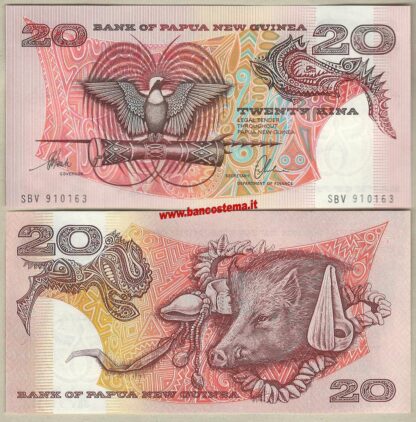 Papua New Guinea P10b 20 Kina nd 1989-2001 unc