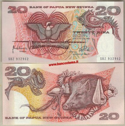 Papua New Guinea P10c 20 Kina nd 1989-2001 unc