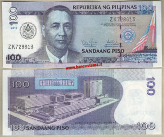 Philippines P213A 100 Piso commemorativa.100° free Masons 2012 unc