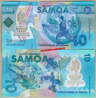 Samoa PW45 10 Tala commemorativa XVI Pacific Games in Samoa polymer 2019 unc