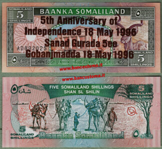 Somaliland P8 5 Shillings 18.05.1996 commemorative unc