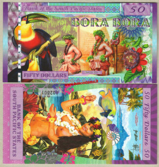 South Pacific States 50 Dollars "Bora Bora" 2016 unc polymer