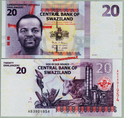 Swaziland P37c 20 Emalangeni 06.07.2017 (2021) unc