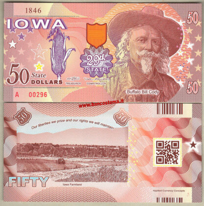 Usa 50 dollars Iowa 29th State Polymer unc