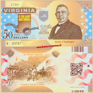 Usa 50 dollars Virginia 10th State Polymer unc