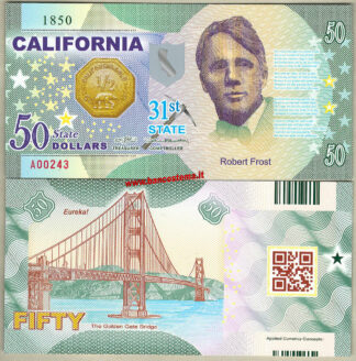 Usa 50 dollars California 31th State polymer unc