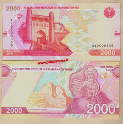  Banconota Uzbekistan PW87 2.000 Som 2021 unc