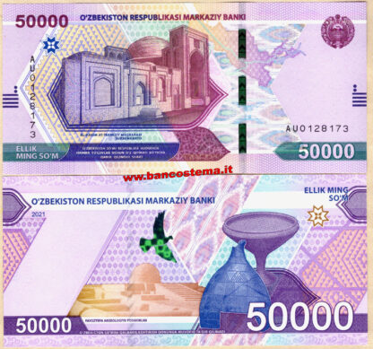  Banconota Uzbekistan PW91 50.000 Som 2021 unc