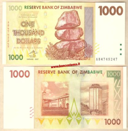 Banconota Zimbabwe P71 1.000 Dollars 2007 unc