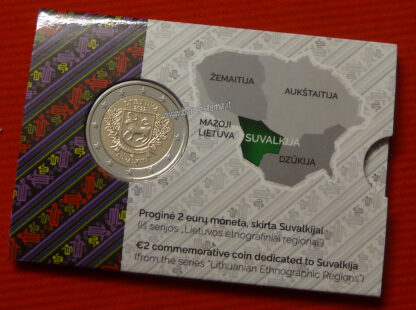 Lituania-2-euro-commemorativo-Suvalkija-2022-fdc-coincard