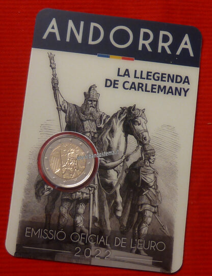 Andorra-2-euro-commemorativo-2022-la-leggenda-di-Carlomagno-folder-fdc