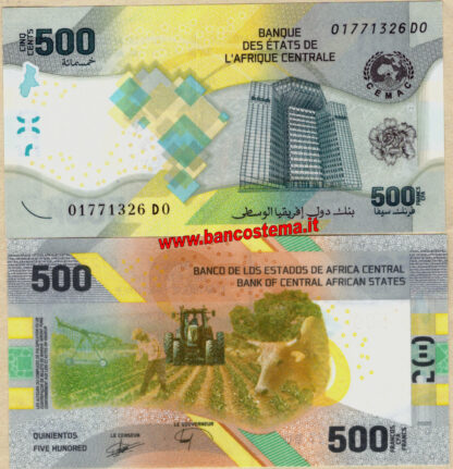 Central Africa States PW700 500 Francs polymer 2020 unc