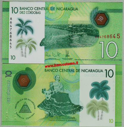 banconota Nicaragua-P209b-10-Cordobas-polymer-08.04.2019-unc