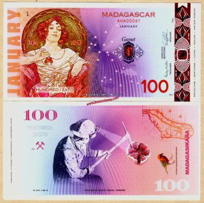 Madagascar 100 Zato Polymer 2023 unc